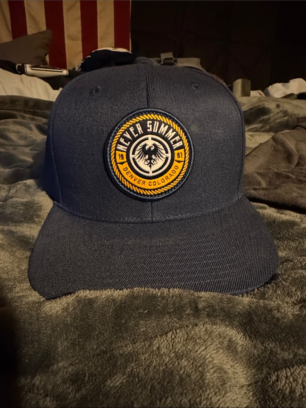 Navy Snapback Hat - Denver Colorado